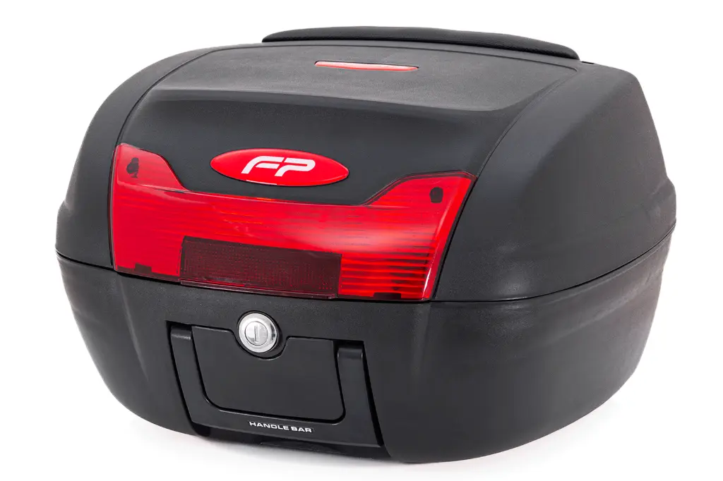 MALETA PLASTICA NEGRA ROJA 40 LITROS
